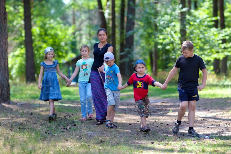 Children's Class Holding Hands